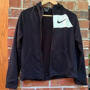 Nike Dri Fit Black and White Nike Zip-Up Hoodie